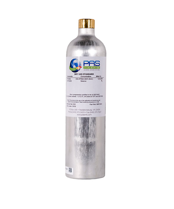 34 Liter Dry Gas (Ethanol Breath Standard) Cylinder