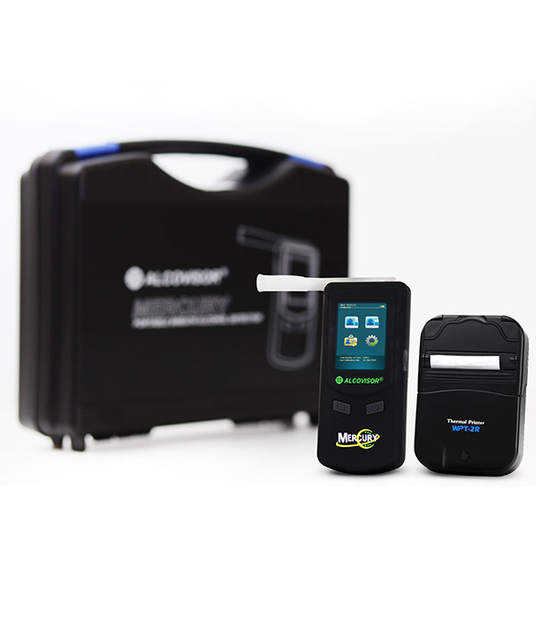 Alcovisor MERCURY - DOT Evidential Breath Tester with Bluetooth Wireless Printer_case